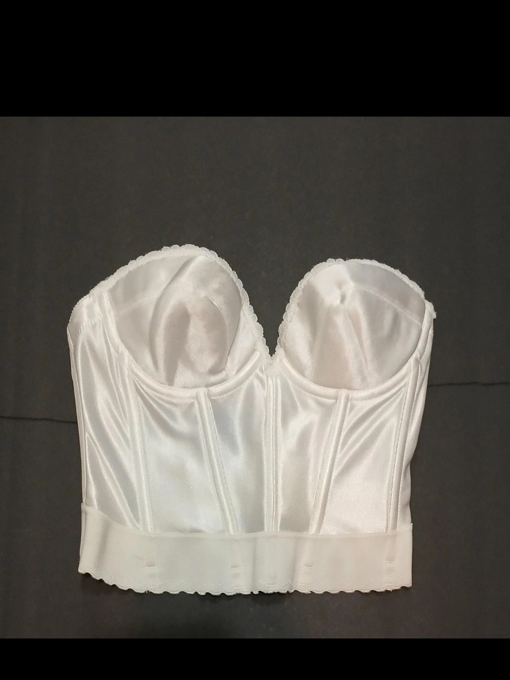 Carnival Bustier Strapless Longline Bra Top in White 34B